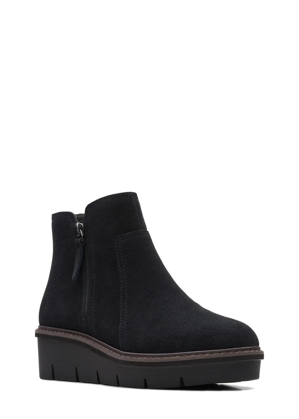 Clarks Black Airabell Zip Suede Ankle Boots - Size 5 Image 6