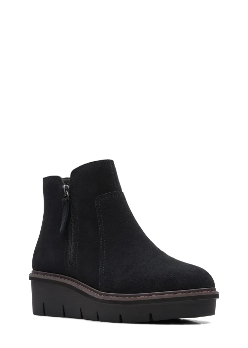 Clarks Black Airabell Zip Suede Ankle Boots - Size 5 Image 6