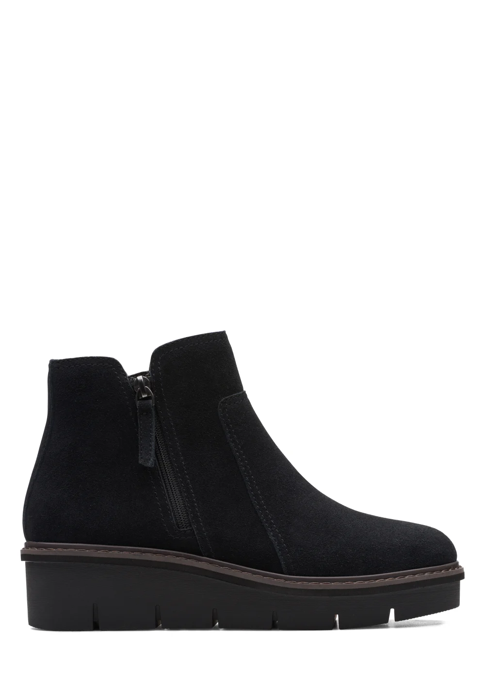 Clarks Black Airabell Zip Suede Ankle Boots - Size 5 Image 1