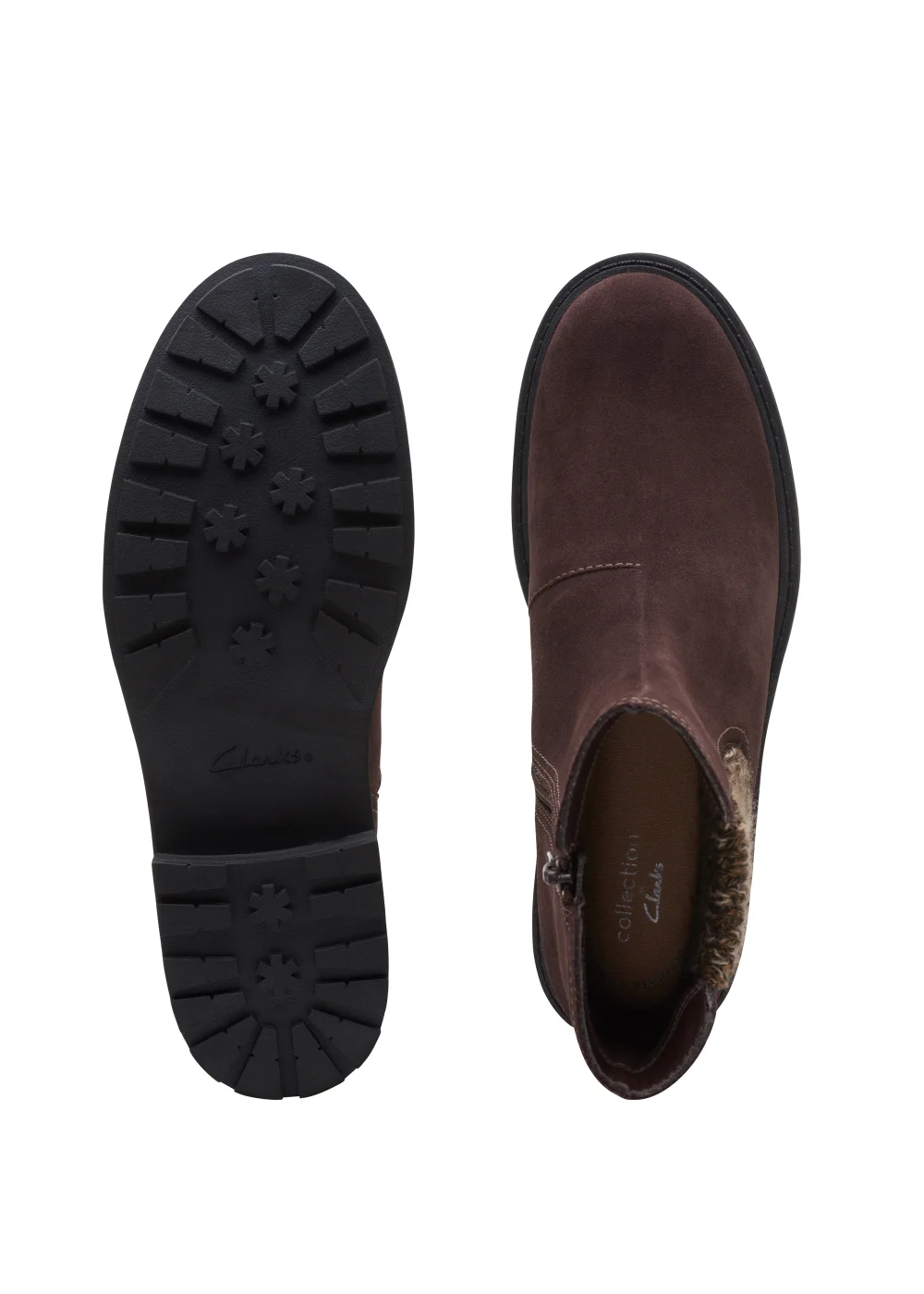 Clarks Black Airabell Zip Suede Ankle Boots - Size 5 Image 4