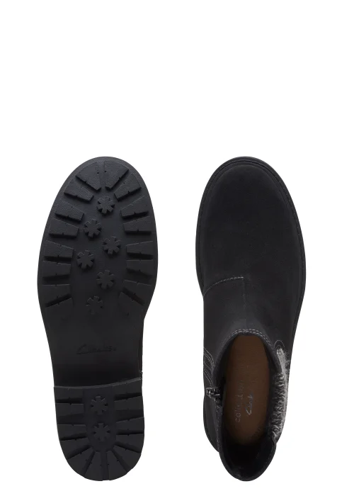 Clarks Black Opal Sky Suede Boots - Size 3 D Image 5