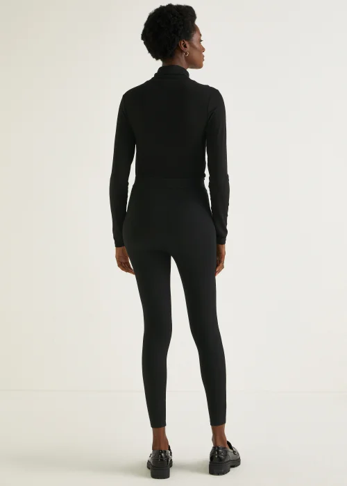 Black Button Pocket Body Shaper Leggings - 8 Image 3