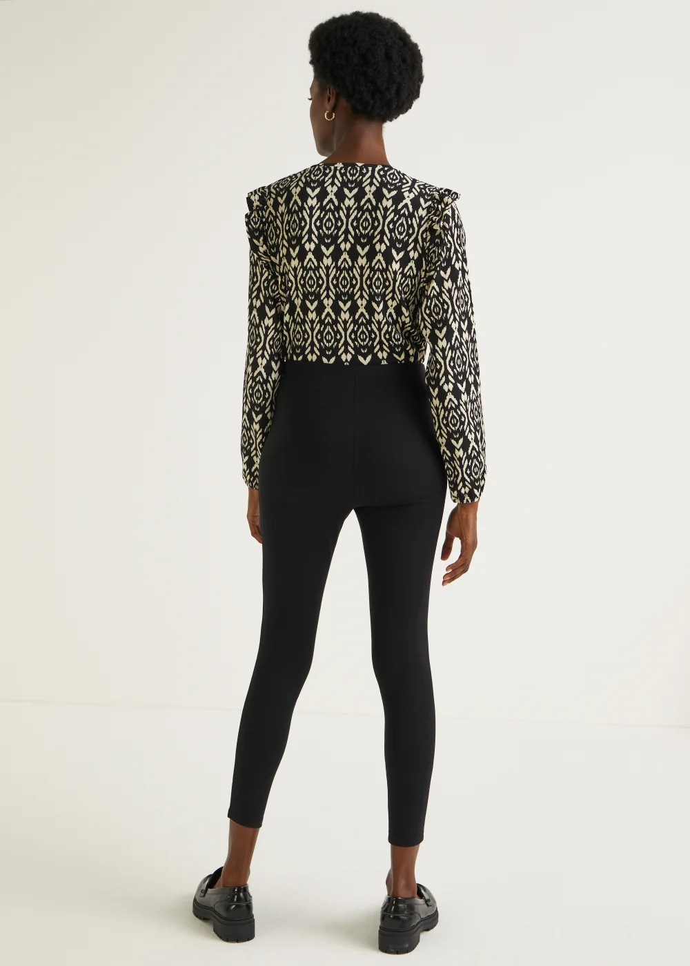 Black Button Waist Body Shaper Leggings - 8 Image 3