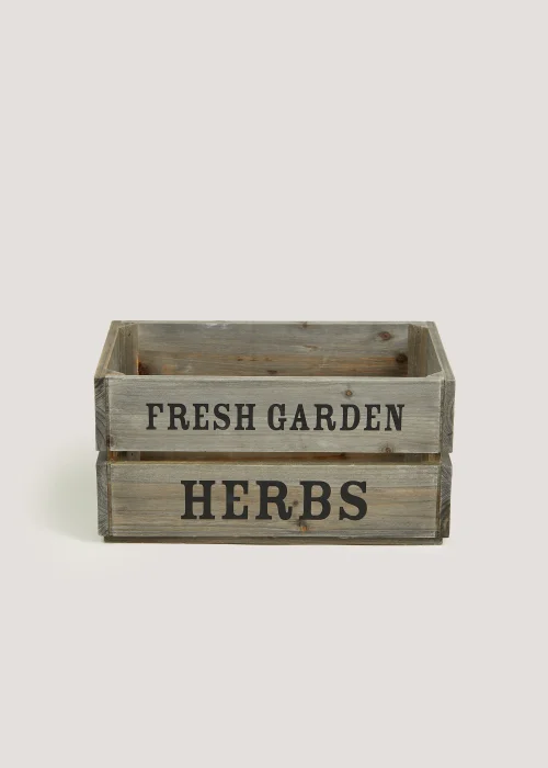 Natural Wooden Crate Planter (32cm x 20cm x 16cm) Image 1