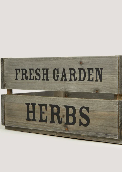 Natural Wooden Crate Planter (32cm x 20cm x 16cm) Image 2