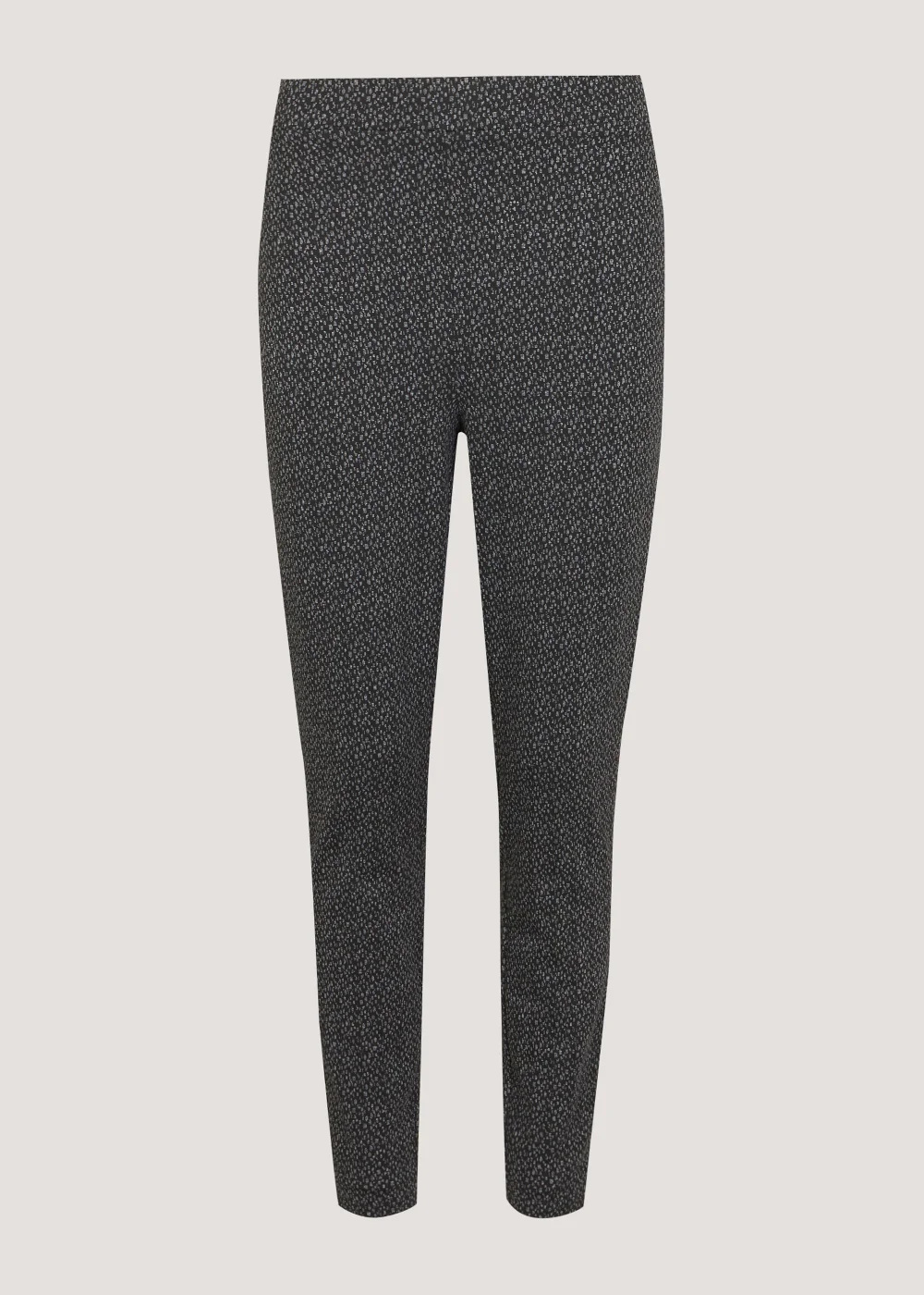 Grey Check Textured Leggings - 8 Image 3
