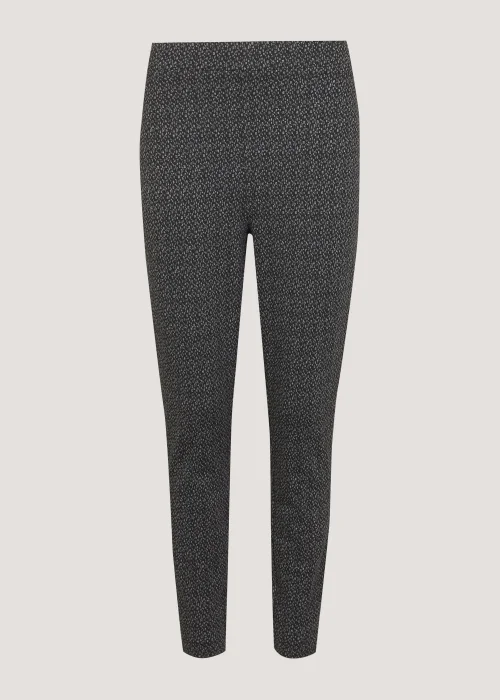 Grey Check Textured Leggings - 8 Image 3