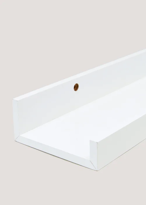 White Wooden Shelf (90cm x 12cm) Image 2