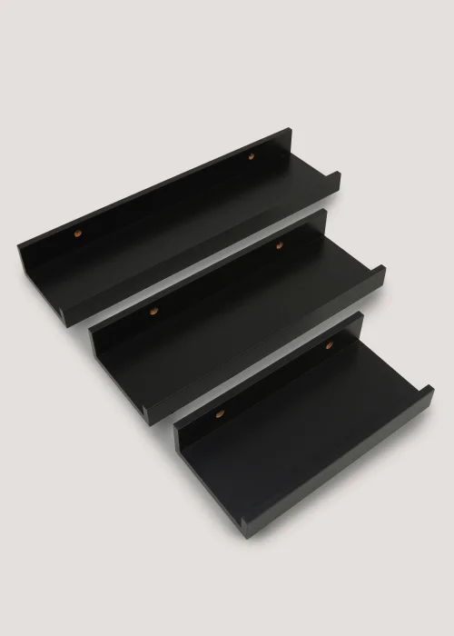 Set of 3 Black Picture Shelves (25cm / 35cm / 45cm) Image 1