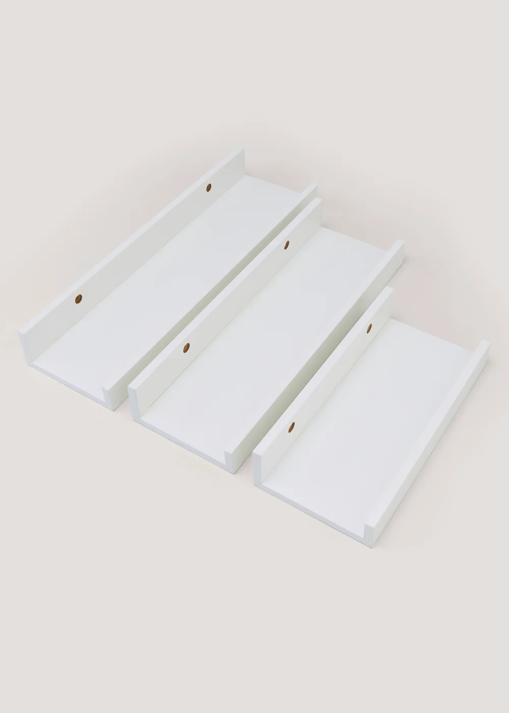Set of 3 White Picture Shelves (25cm / 35cm / 45cm) Image 1
