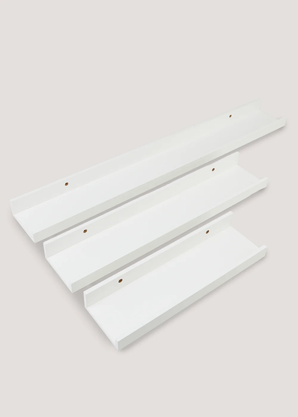 Set of 3 White Picture Shelves Image 1