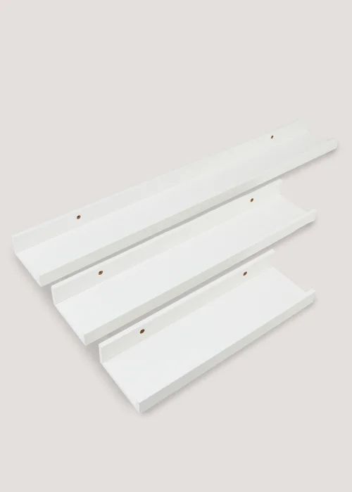 Set of 3 White Picture Shelves Image 1