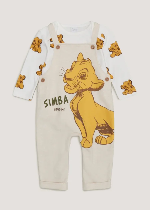 Baby Disney Simba Dungarees & Top Set (Newborn-12mths) - 0-3 months Image 1