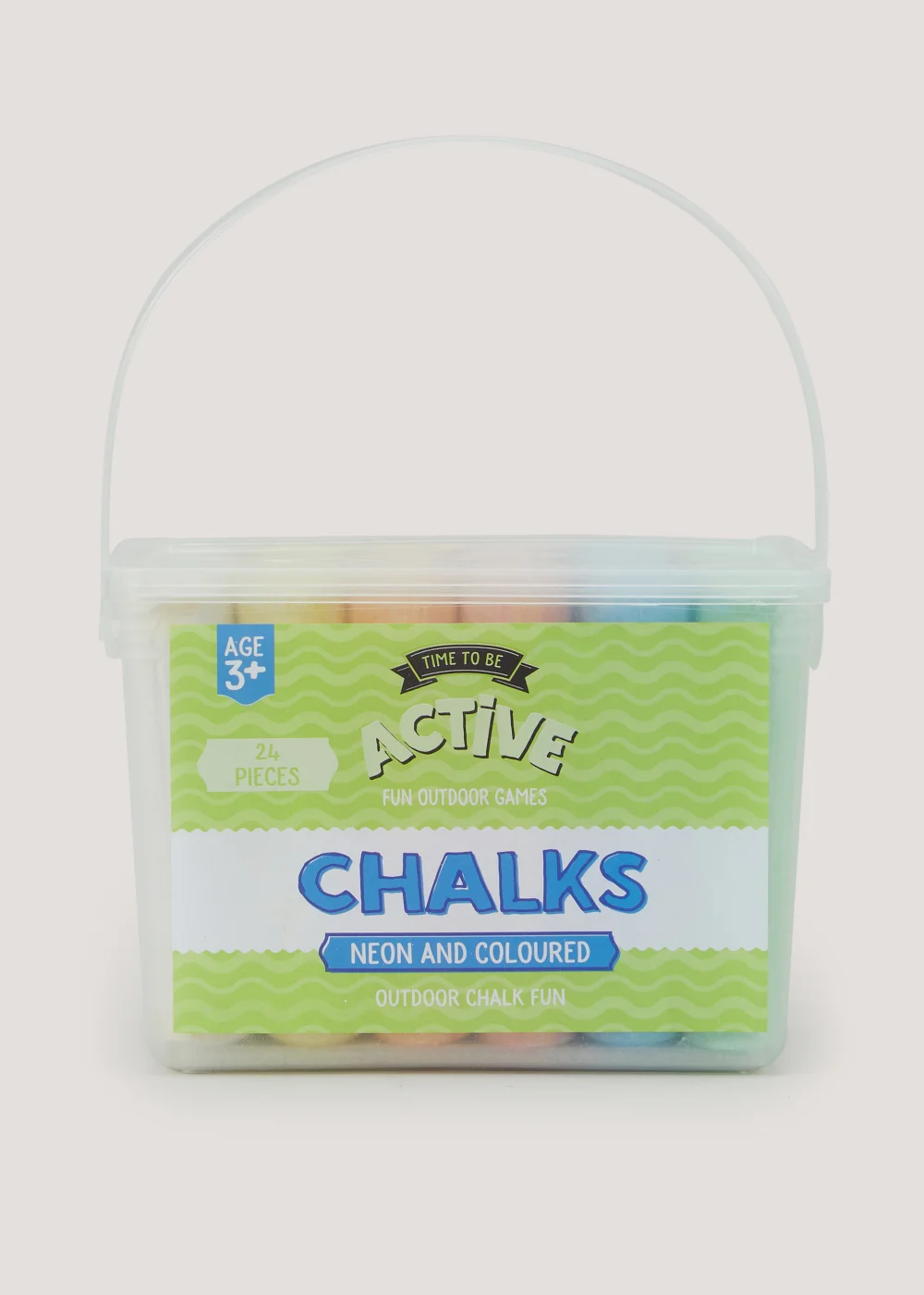 Kids 24 Pack Multicoloured Outdoor Chalk Image 1