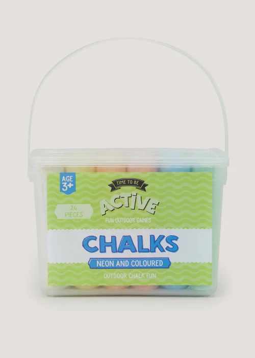 Kids 24 Pack Multicoloured Outdoor Chalk Image 1
