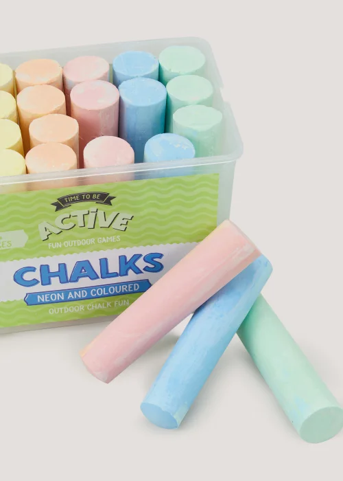 Kids 24 Pack Multicoloured Outdoor Chalk Image 2