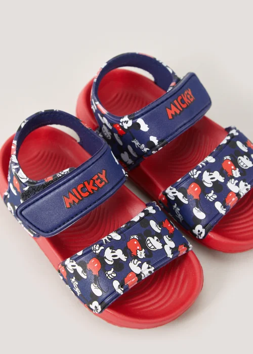 Boys Navy Disney Mickey Mouse Sandals (Younger 4-12) - Size 4 Infants Image 2