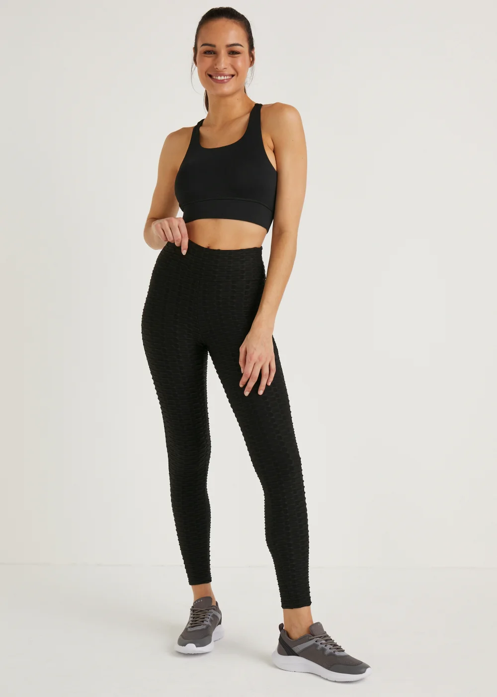 Souluxe Black Ruched Sports Leggings - 8 Image 1