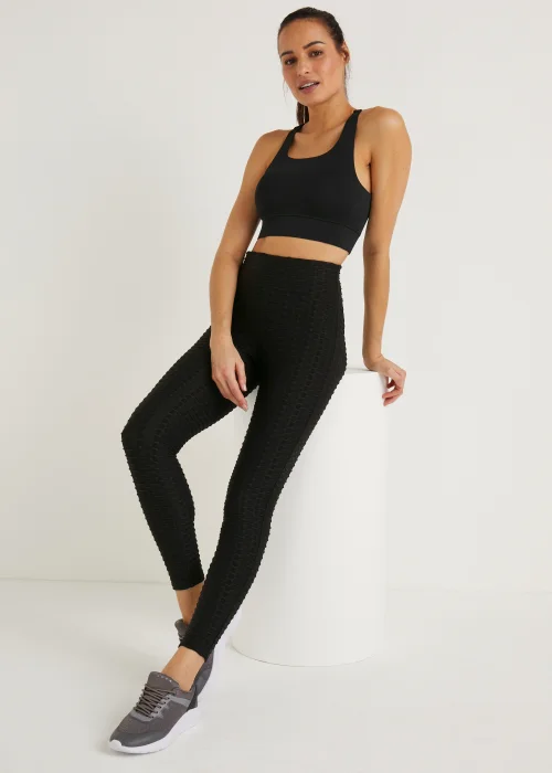 Souluxe Black Ruched Sports Leggings - 8 Image 5