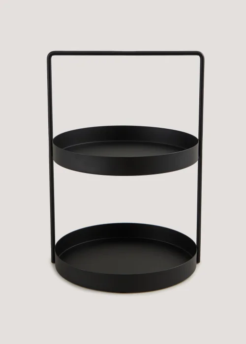 Black Metal 2 Tier Circle Caddy Image 1
