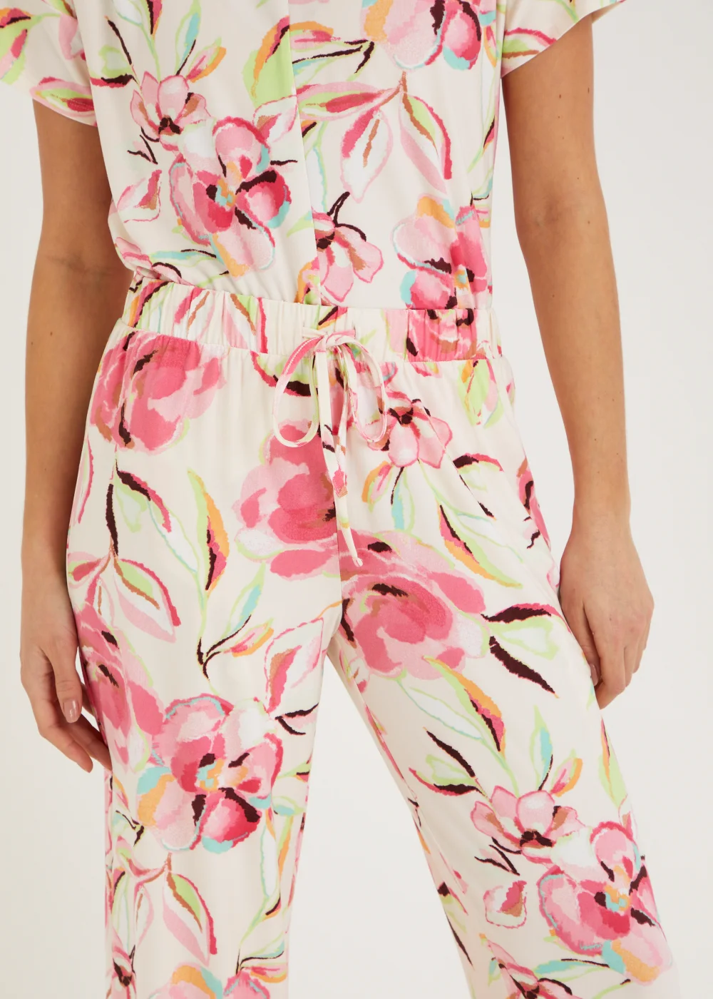 Cream Floral Pyjama Bottoms - Extra small Image 2