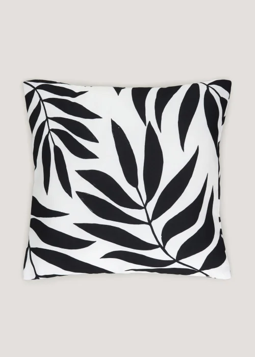 Black Leaf Outdoor Cushion (43cm x 43cm) Image 1