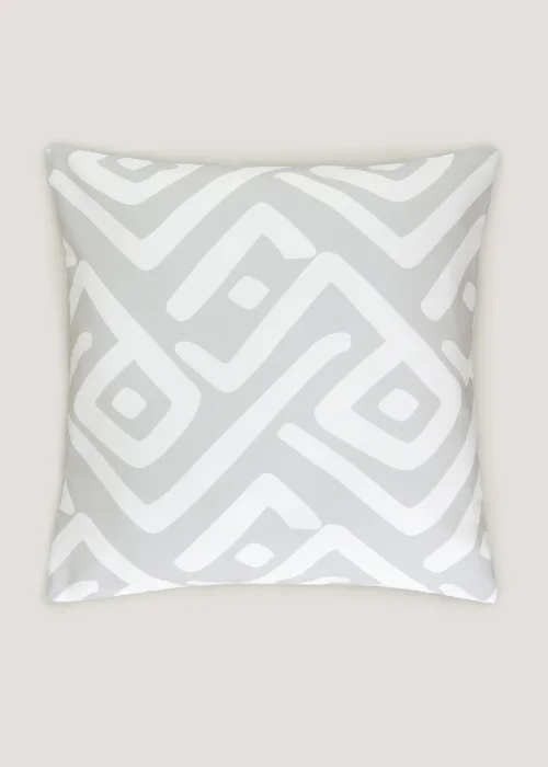 Grey Geometric Outdoor Cushion (43cm x 43cm) Image 1