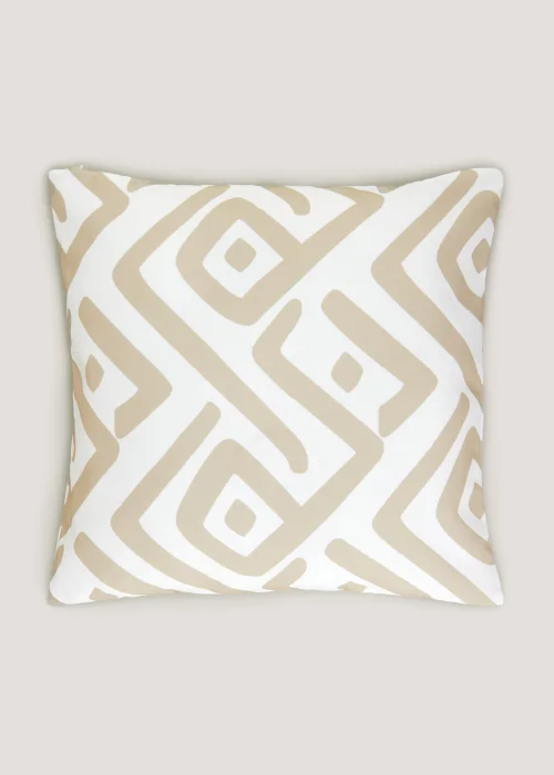 Beige Geometric Outdoor Cushion (43cm x 43cm) Image 1