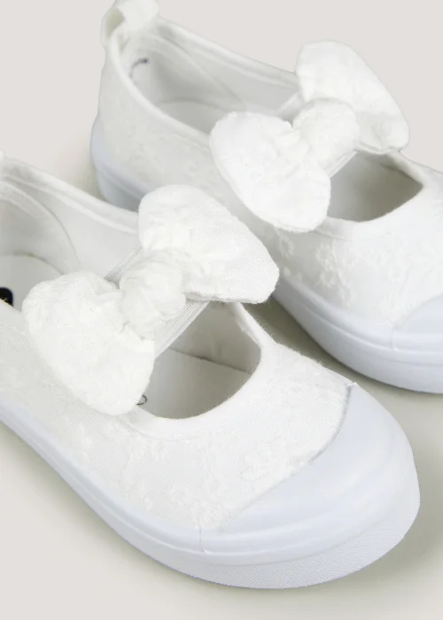 Girls White Bow Mary Jane Shoes (Younger 4-12) - Size 4 Infants Image 2