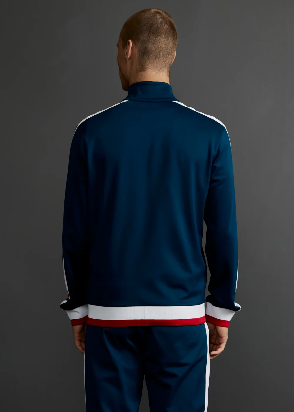 Y.O. Navy Side Stripe Zip Up Tracksuit Top - XS Image 2