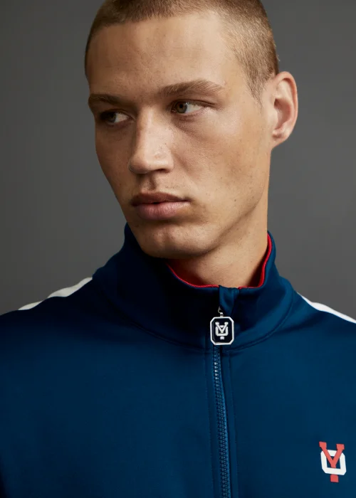 Y.O. Navy Side Stripe Zip Up Tracksuit Top - XS Image 3