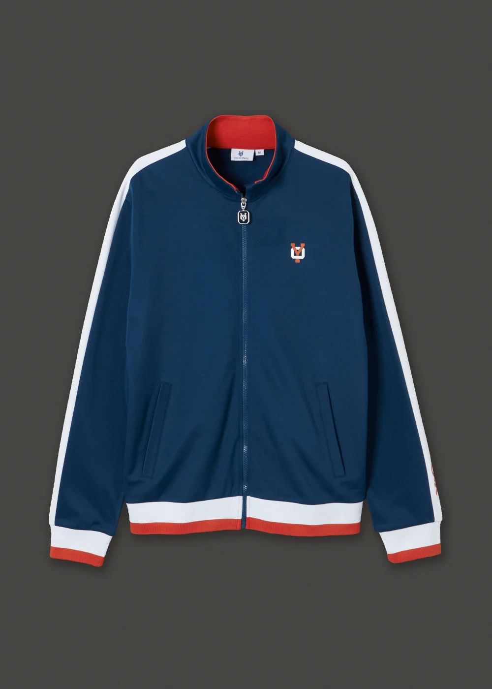 Y.O. Navy Side Stripe Zip Up Tracksuit Top - XS Image 5