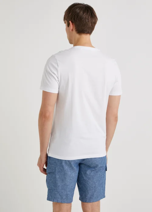 Blue Linen Blend Cargo Shorts - S Image 4