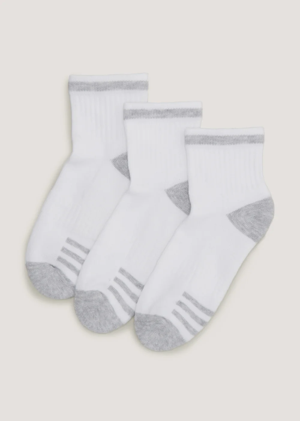 Boys 3 Pack White Sports Socks (Younger 6-Older 6.5) - 4-6.5 Image 1