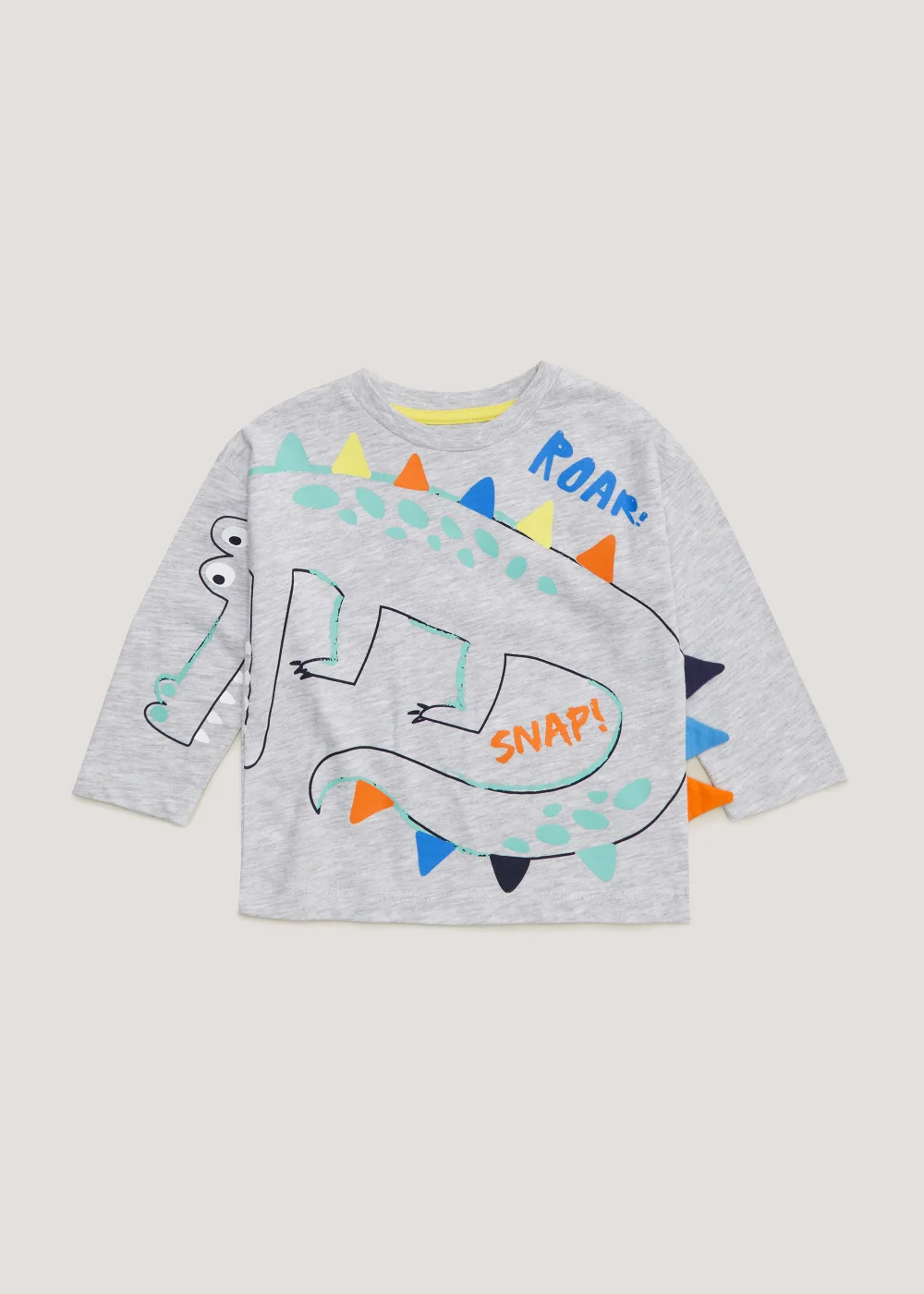 Boys Grey Crocodile Longline T-Shirt (9mths-6yrs) - Age 9 - 12 Months Image 1