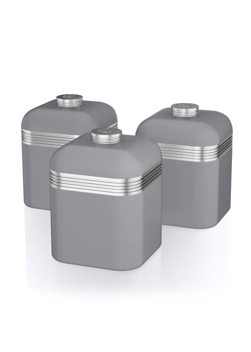 Swan 3 Pack Grey Retro Canisters Image 1