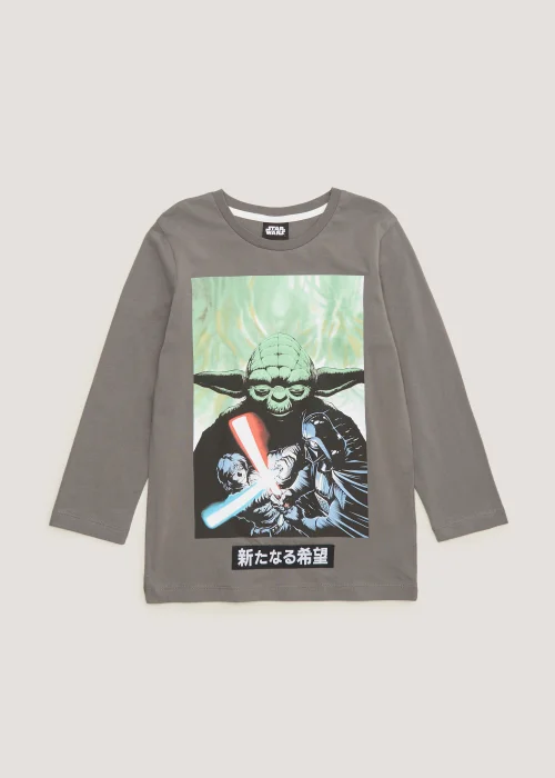 Boys Khaki Star Wars Yoda Long Sleeve T-Shirt (4-13yrs) - Age 4 Years Image 1