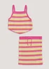 Girls Stripe Knitted Top & Skirt Set (4-13yrs) - Age 4 Years Image 1