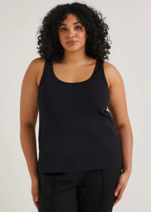 Papaya Curve Black Ribbed Vest Top - 18 Image 1