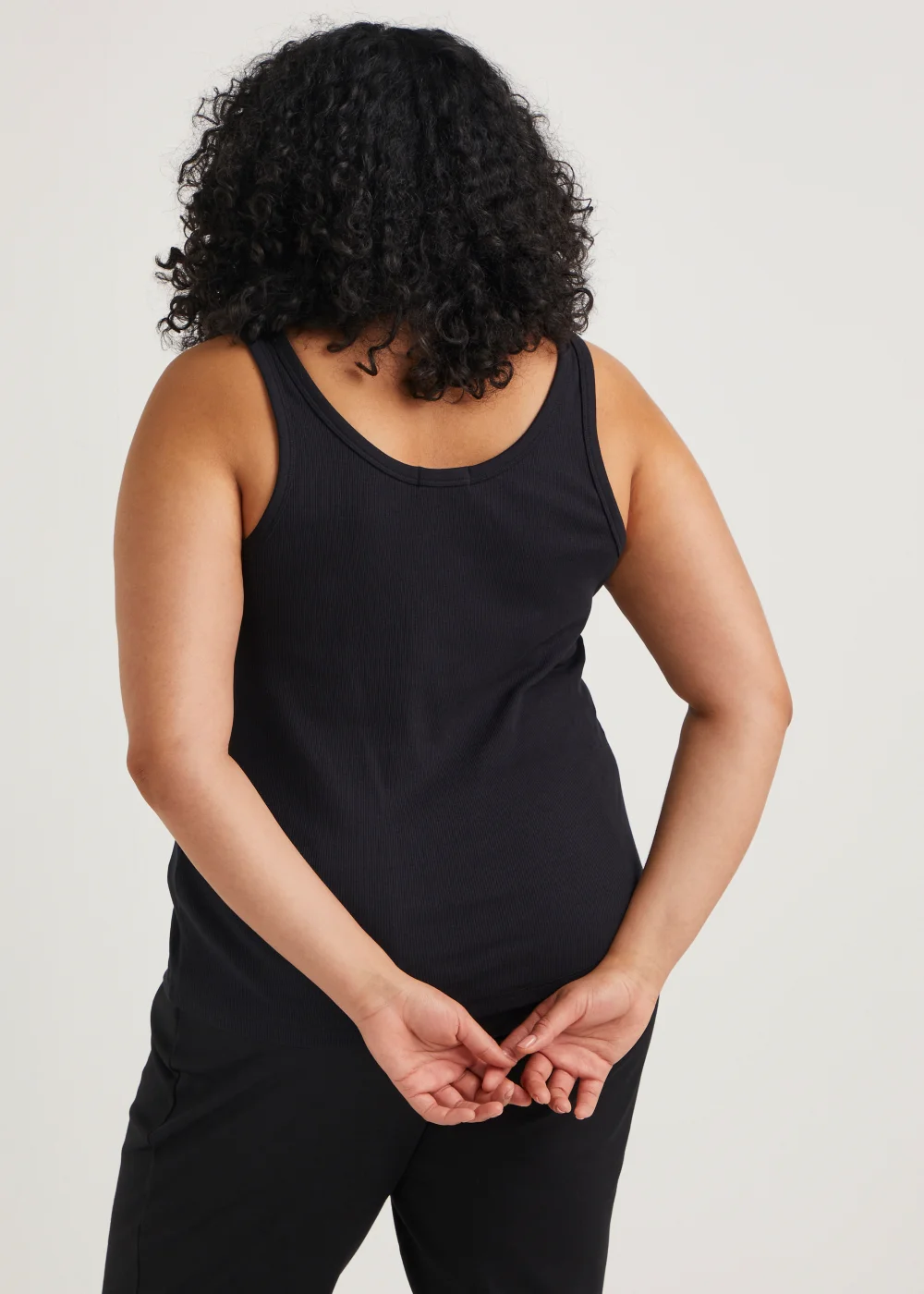 Papaya Curve Black Ribbed Vest Top - 18 Image 3