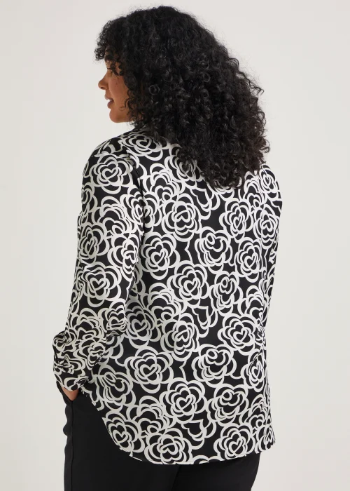 Papaya Curve Monochrome Floral Satin Shirt - 18 Image 5