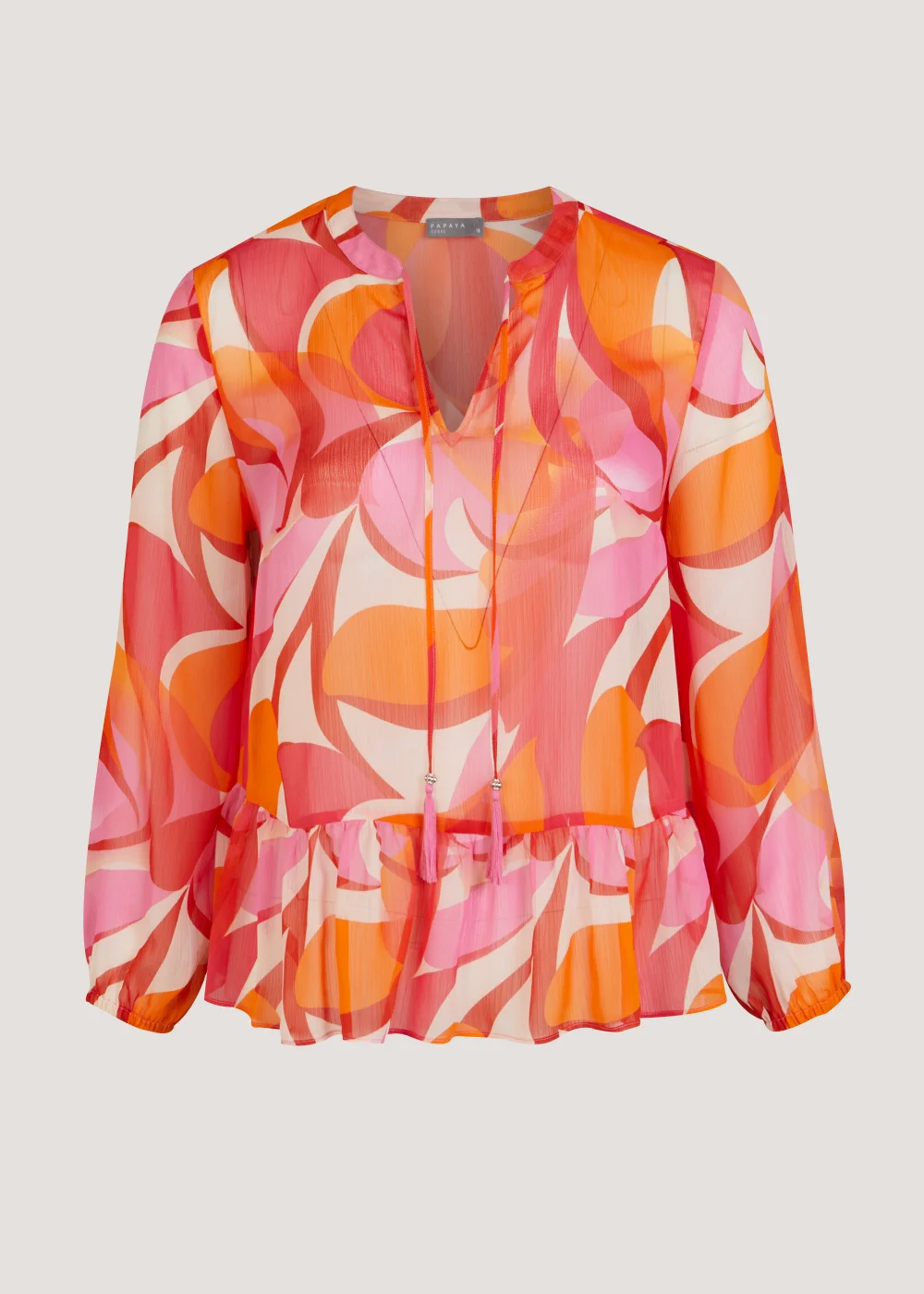 Papaya Curve Red Chiffon Blouse - Size 18 Image 2