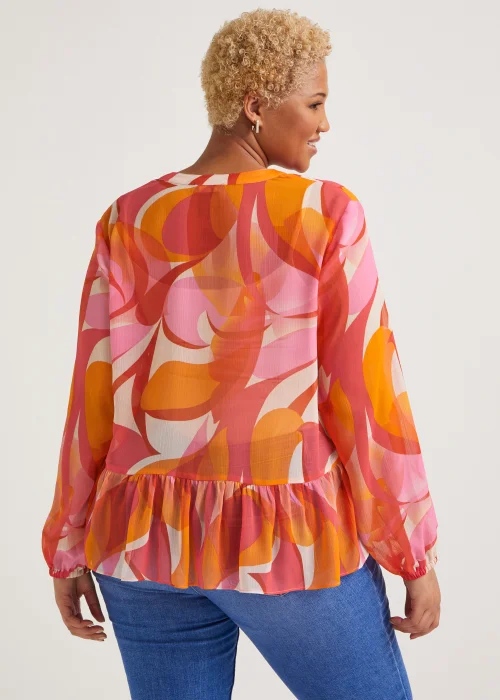 Papaya Curve Red Chiffon Blouse - Size 18 Image 4