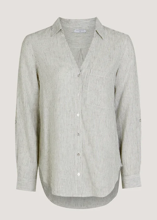 Stone Stripe Linen Blend Shirt - 8 Image 2
