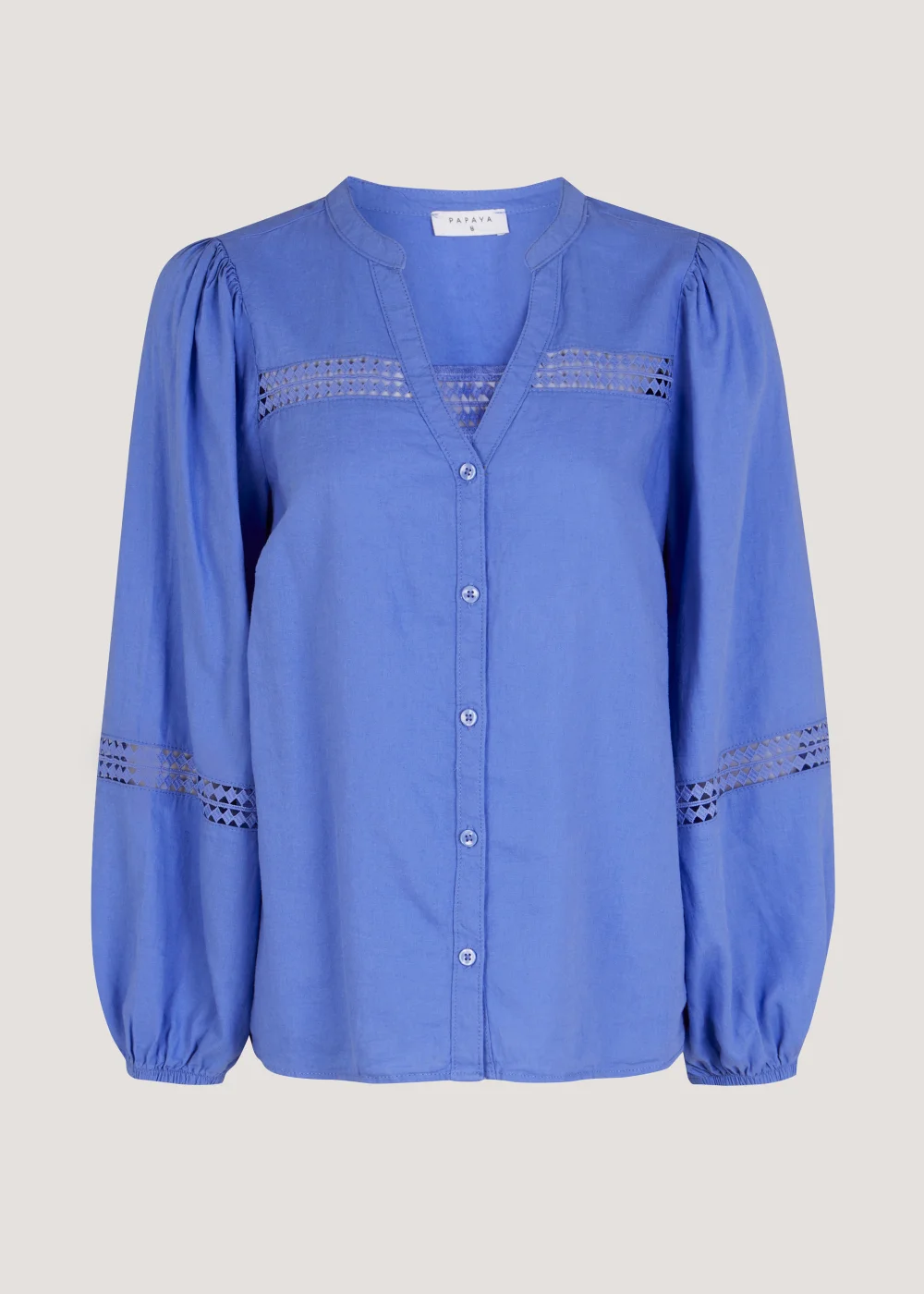 Blue Linen Blend Blouse - 8 Image 2