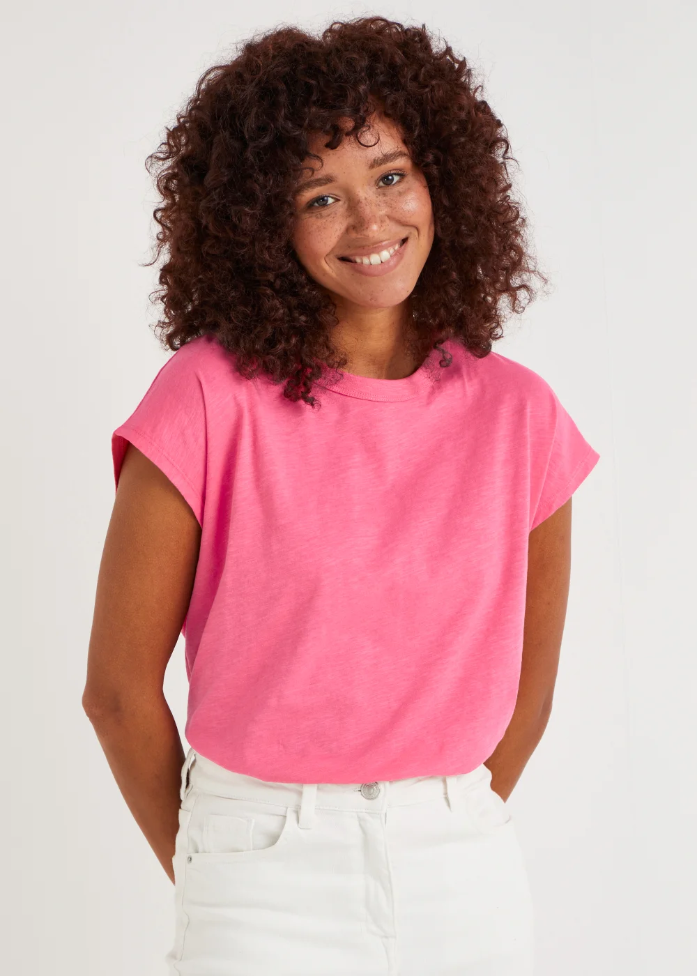 Pink Longline Essential T-Shirt - Small Image 1