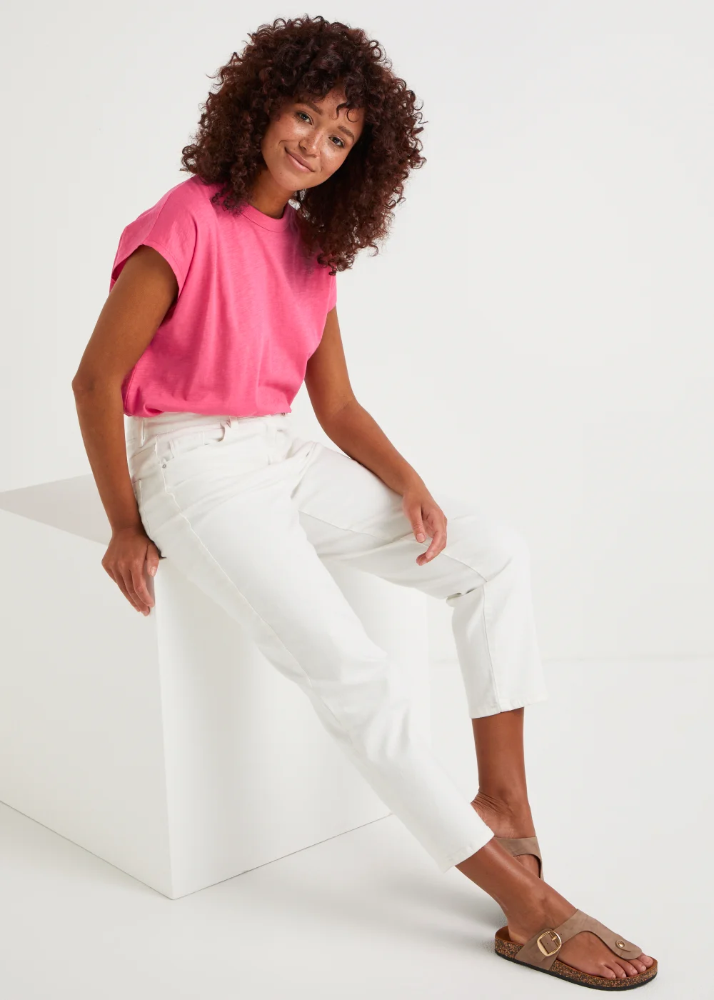 Pink Longline Essential T-Shirt - Small Image 4
