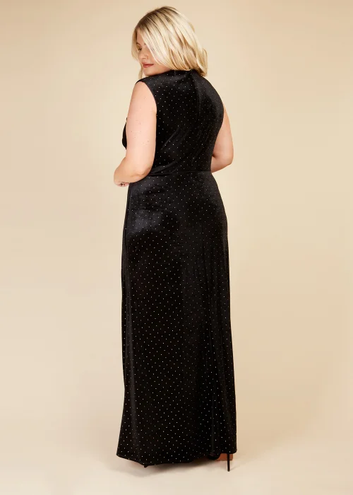 Little Mistress Black Velvet Dew Drop Maxi Dress - 10 Image 5