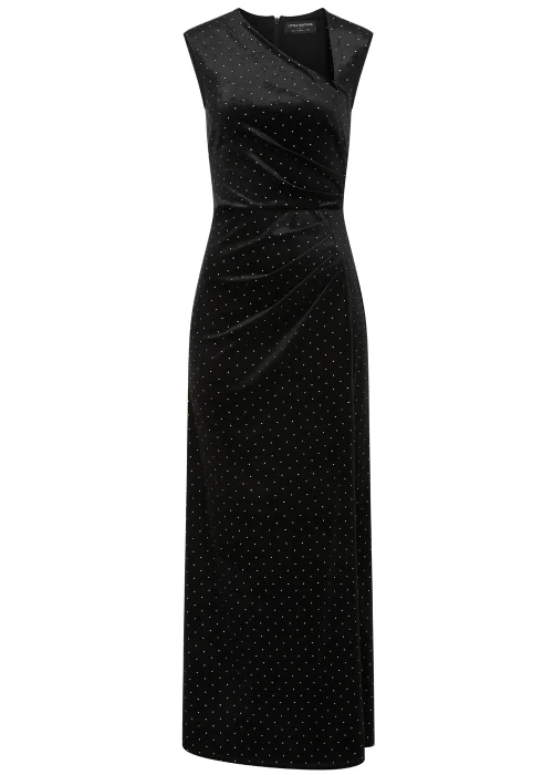 Little Mistress Black Velvet Dew Drop Maxi Dress - 10 Image 2