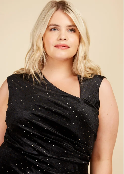 Little Mistress Black Velvet Dew Drop Maxi Dress - 10 Image 3